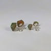 Enchanted Revelry D20 Sterling Silver Stud Earrings - Red Gold Green Dice Jewelry