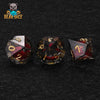 Red Liquid Core Resin D10 Dice Set + Gold Numerals (D10 Dice)