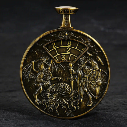 Unique Metal DND Spinning Dice Pocket Watch