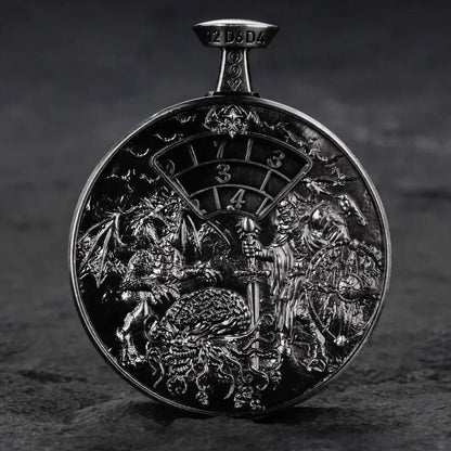 Unique Metal DND Spinning Dice Pocket Watch