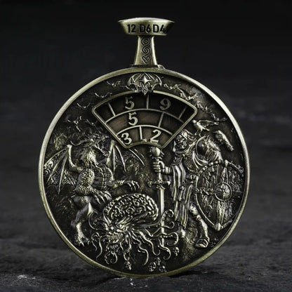 Unique Metal DND Spinning Dice Pocket Watch