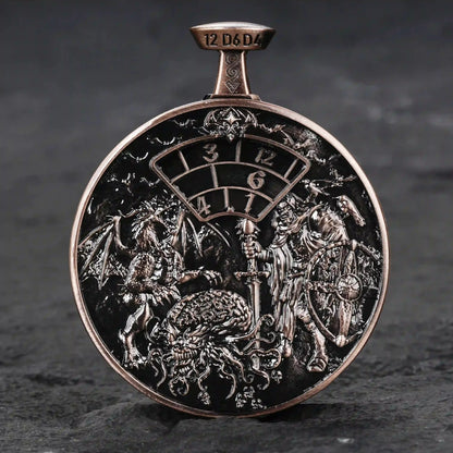Unique Metal DND Spinning Dice Pocket Watch