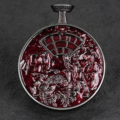 Unique Metal DND Spinning Dice Pocket Watch