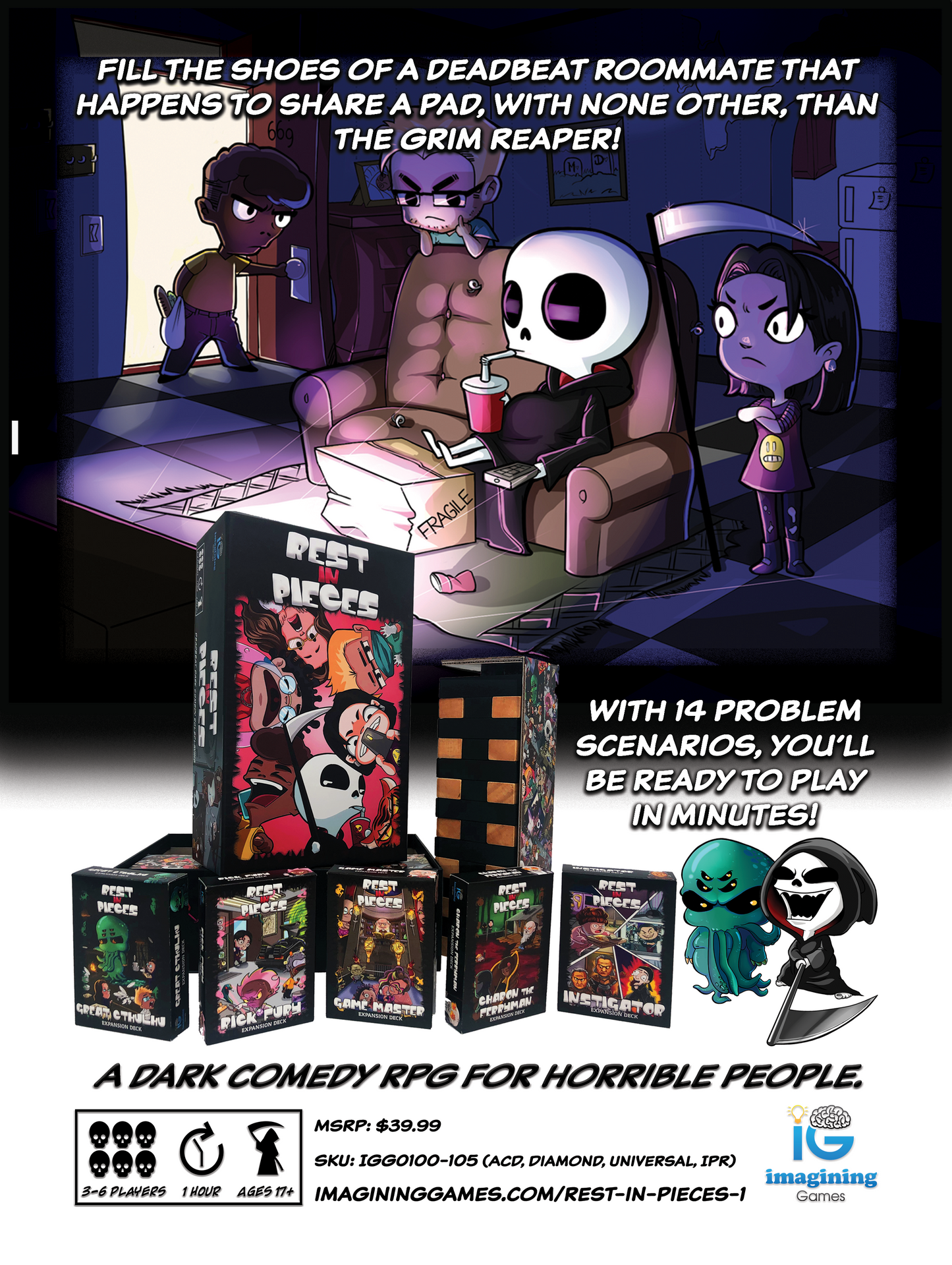 Rest in Pieces – ENNIE-Nominated Dark Comedy Tabletop RPG