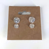 Rosey Reflections D20 Stud Earrings - Pink Clear Dice Jewelry