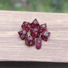 Crimson Fortune RPG Dice Set - Red Ruby 8pc Dice