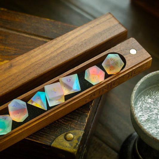Black Walnut Wood Magnetic Dice Storage Box