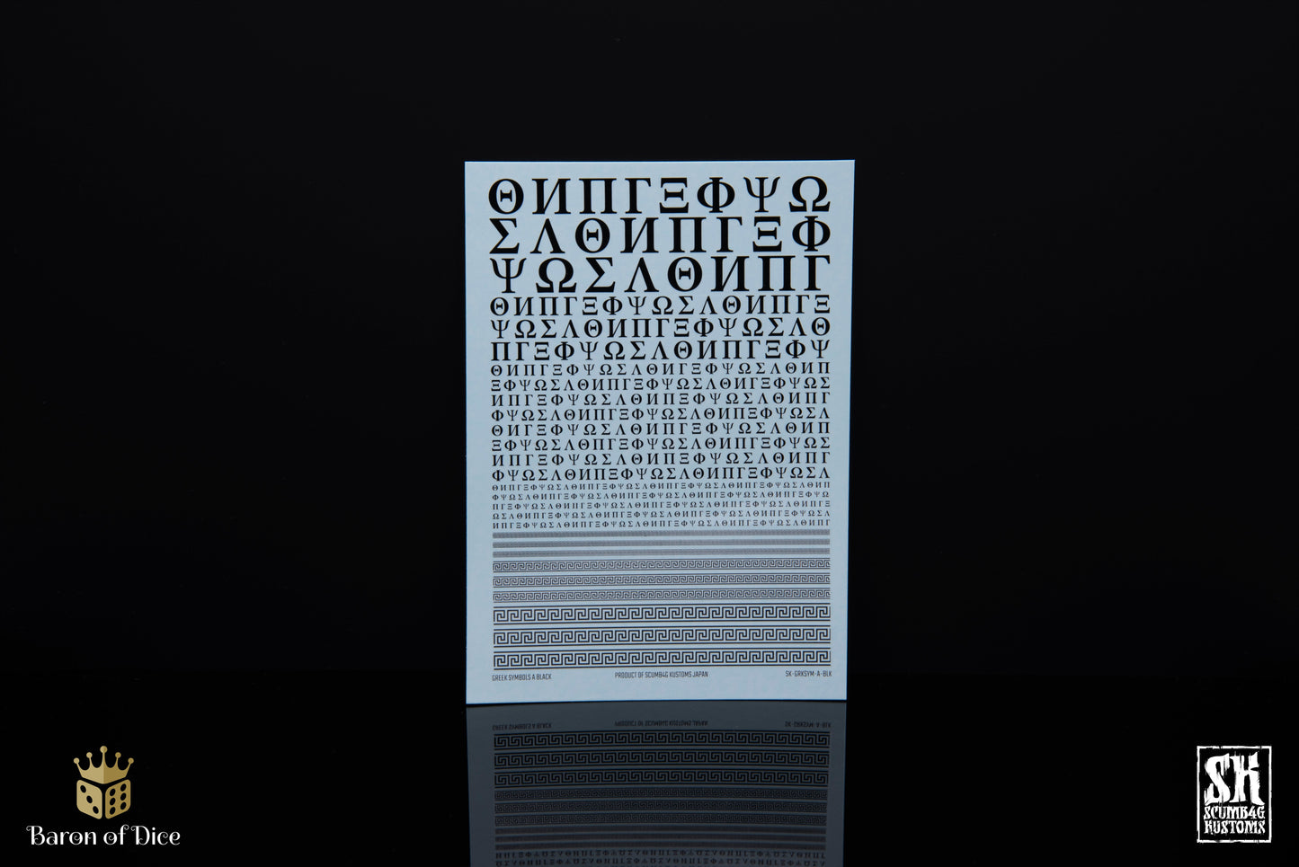 Greek Symbols A | Waterslide Decals | Baron of Dice x Scumb4g Kustoms