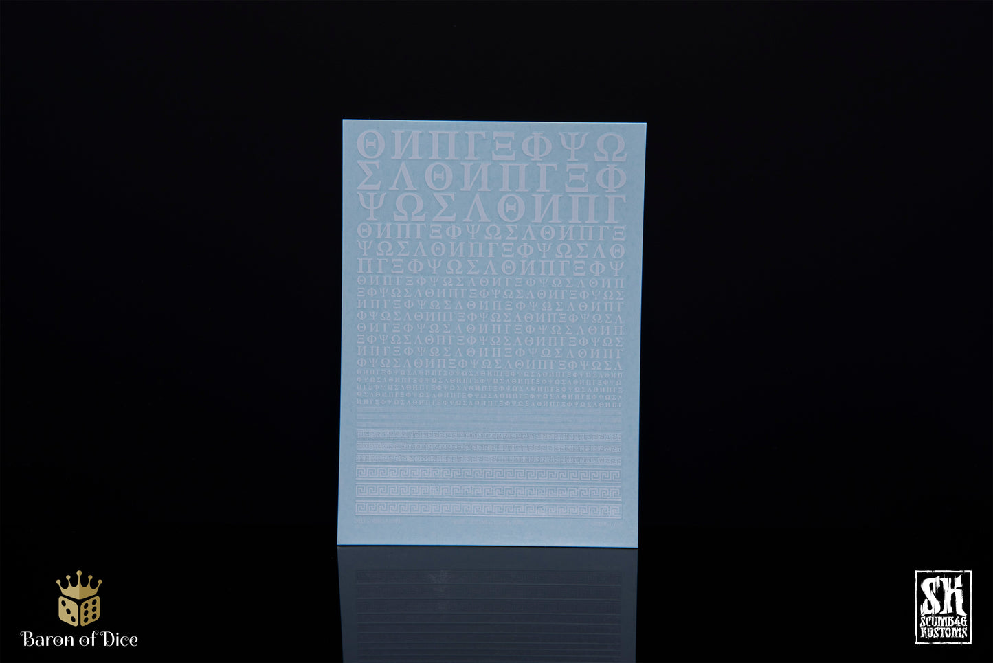 Greek Symbols A | Waterslide Decals | Baron of Dice x Scumb4g Kustoms