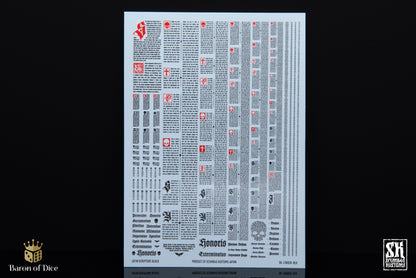 Latin Scripture | Waterslide Decals | Baron of Dice x Scumb4g Kustoms