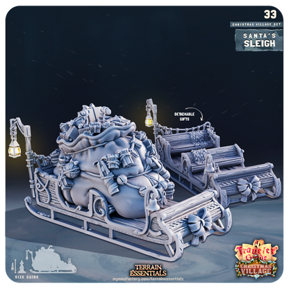 Cast n Play Christmas Village Terrain Set – 3D Printed 28mm 32mm D&D