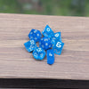 Midnight Sapphire RPG Dice Set - Deep Blue Sapphire 8pc Dice
