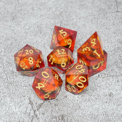 Sauron's Eye |  7 Piece Moving Eye DnD Dice Set | Acrylic RPG Gaming Dice