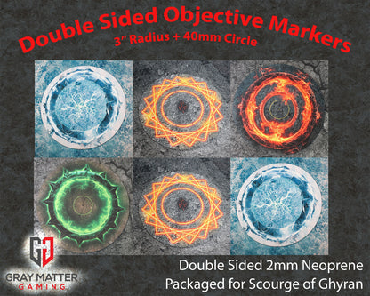 Light and Lightning Double-Sided Neoprene Objective Markers 7.57" - Wargaming Tokens Set of 6
