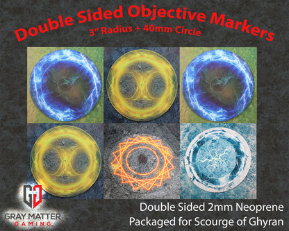 Light and Lightning Double-Sided Neoprene Objective Markers 7.57" - Wargaming Tokens Set of 6
