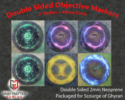 Light and Lightning Double-Sided Neoprene Objective Markers 7.57" - Wargaming Tokens Set of 6