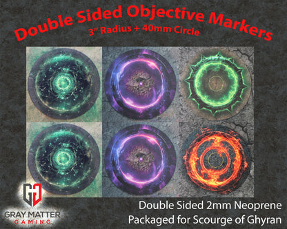 Light and Lightning Double-Sided Neoprene Objective Markers 7.57" - Wargaming Tokens Set of 6