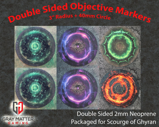 Light and Lightning Double-Sided Neoprene Objective Markers 7.57" - Wargaming Tokens Set of 6