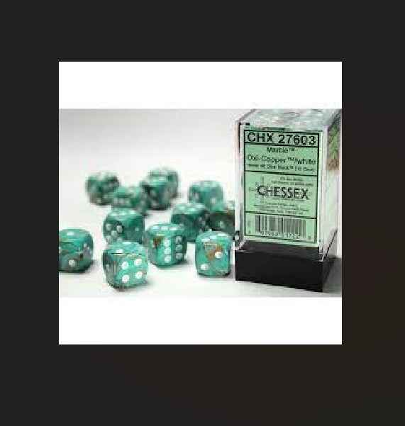 Chessex: D6 Marble Dice sets- 16mm