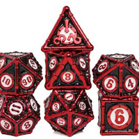Metal Bamboo Themed 7 Piece Dice Set