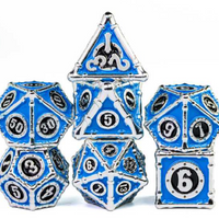 Metal Bamboo Themed 7 Piece Dice Set