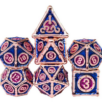 Metal Bamboo Themed 7 Piece Dice Set