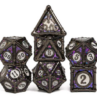 Metal Bamboo Themed 7 Piece Dice Set