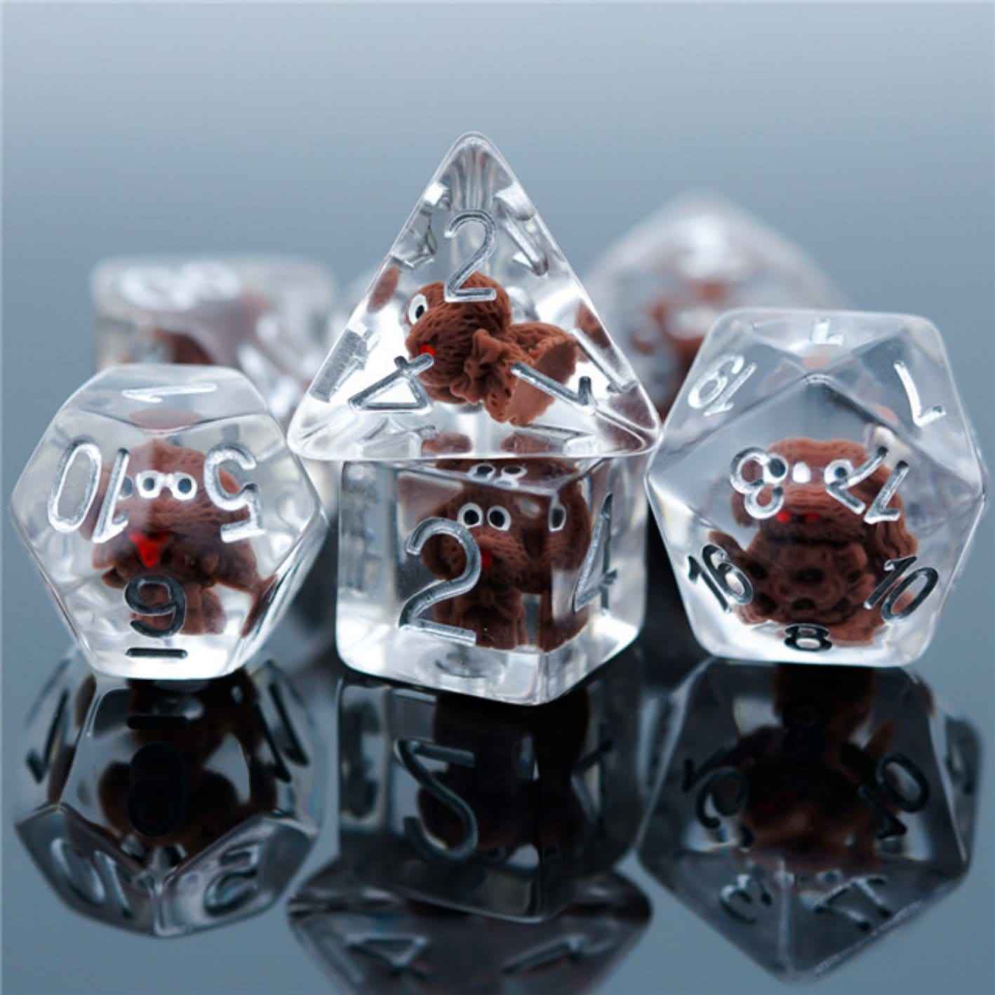 Fluffy Puppy RPG Dice Set | 7-Piece Polyhedral Dice for TTRPGs