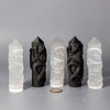 Selenite Shungite Crystal CNC Carved Dragon Tower Art