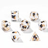 Black purple ears and big eyes cute cat resin DND dice set