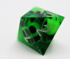 Sharp Edge Resin RPG Dice Set - Green Skulls