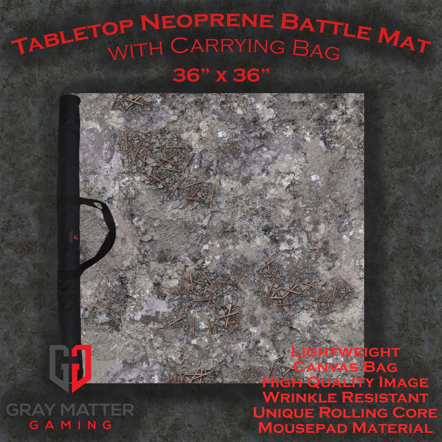 Shattered City - Neoprene Battle Mat with Bag