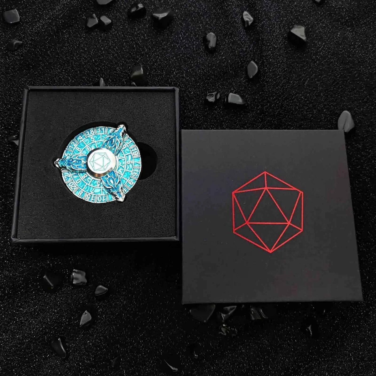 Three Dragon Head Metal Fidget Spinner DND Dice — Roulette Spin Dice for TTRPG
