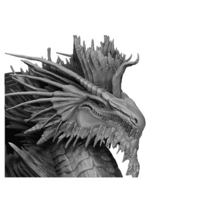 Silver Metallic Dragon Wall-Mountable Bust