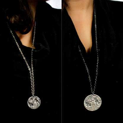 Silver Supermoon Necklace or Charm - Large 1.5"