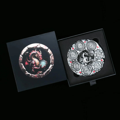 Unique Dice Spinner: 7-in-1 Metal 3D Relief Dragon DND Roulette Dice Spinner