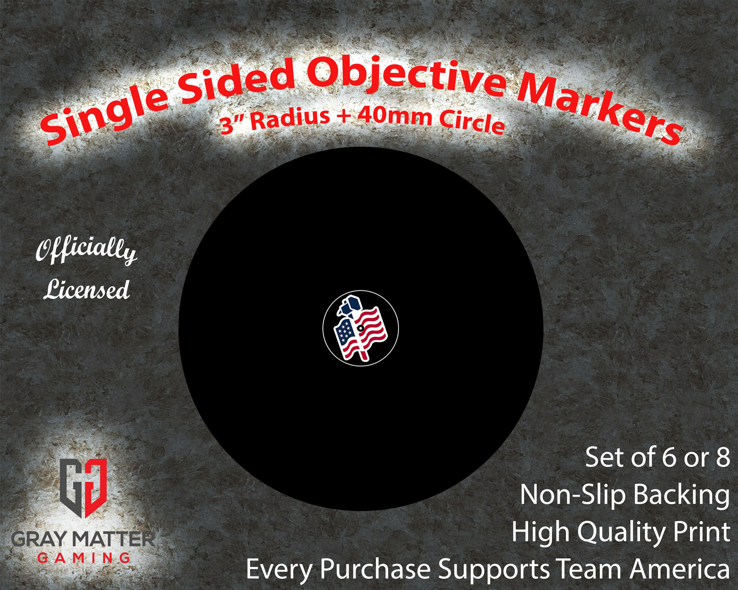 Green and Flaming Portal Double-Sided Neoprene Objective Markers 7.57" - Wargaming Tokens Set of 6