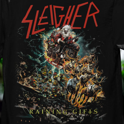 Sleigher Raining Toys - Death Metal Christmas Tee