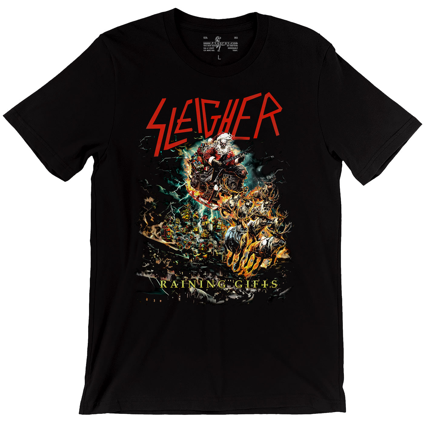 Sleigher Raining Toys - Death Metal Christmas Tee