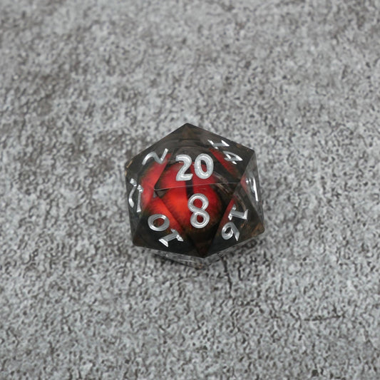Smaug's Eye |  7 Piece Moving Eye DnD Dice Set | Acrylic RPG Gaming Dice