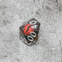 Smaug's Eye |  7 Piece Moving Eye DnD Dice Set | Acrylic RPG Gaming Dice
