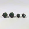 Sneak Attack D20 Stud Earrings - Green Black Rogue Dice Jewelry