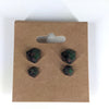 Sneak Attack D20 Stud Earrings - Green Black Rogue Dice Jewelry