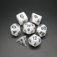 Snowy Owl - 7 Piece DnD Dice Set | Acrylic RPG Gaming Dice