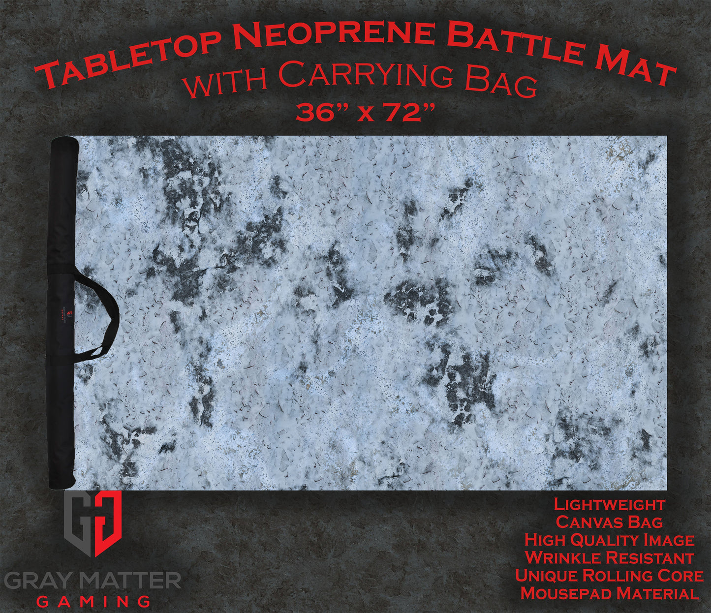 Snowy Tundra - Neoprene Battle Mat - Warhammer, AoS, 40K, Kill Team, MCP, Shatterpoint, Legion, More