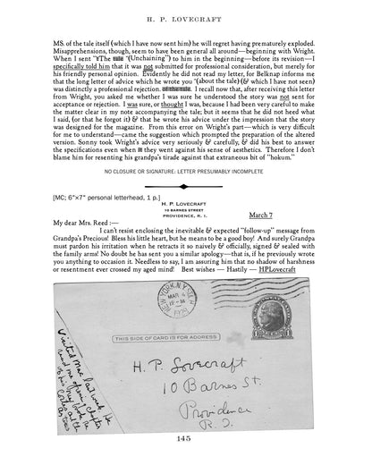 The Spirit of Revision - Lovecraft's Letters to Zealia Brown Reed Bishop