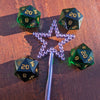 Tri Color RPG Dice Set - Maroon Gold Silver Dagger 8pc Dice