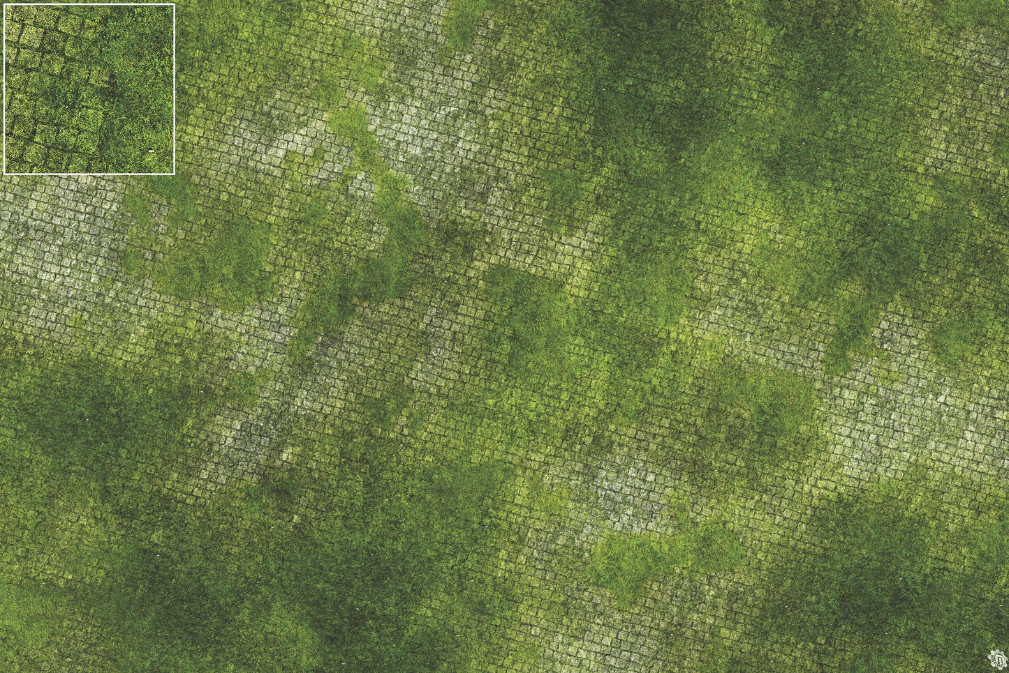 Mats by Mars: Overgrown Cobbles Tabletop Wargaming Play Mat