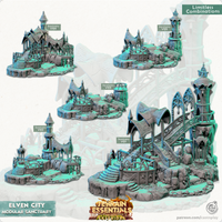 3D Printed Cast n Play Modular Sanctuary Elven City Set Terrain Essentials Vol III Exteriors 28mm 32mm D&D