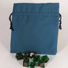 Teal Medium Dice Bag - Flannel Lined Drawstring Pouch